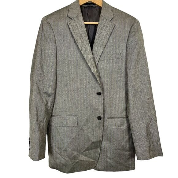 Lauren Ralph Lauren Slim Men's Herringbone Silk Wool 2 Button Blazer Jacket 40 L - Picture 1 of 16
